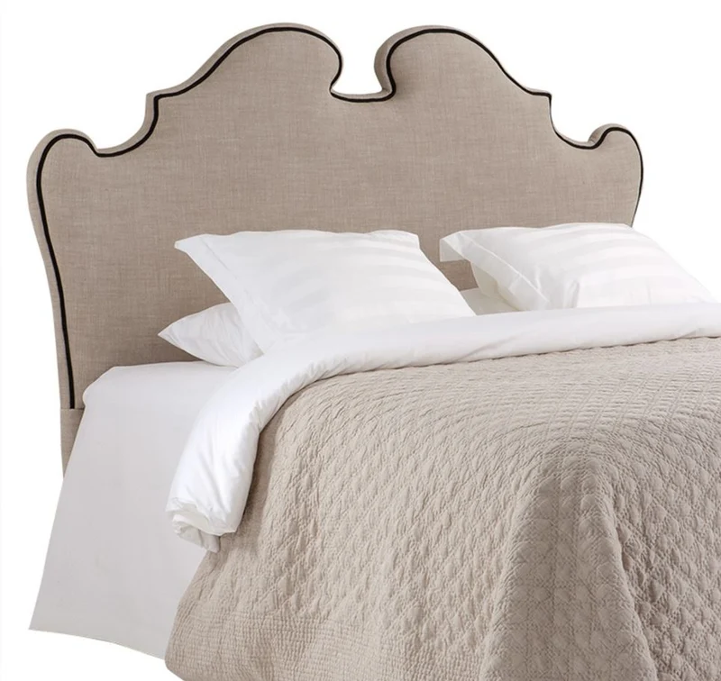 Casa Padrino Designer Bett-Kopfteil Beige 200 x H. 144 cm - Luxus Qualität