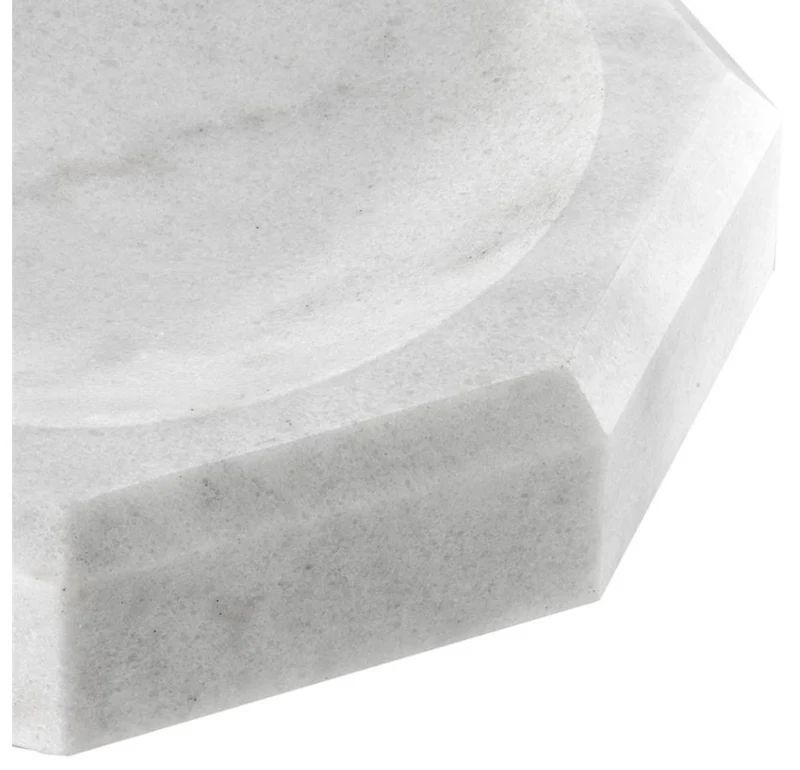Casa Padrino Designer Marmor Schale Weiß 25 x 25 x H. 7 cm - Luxus Qualität