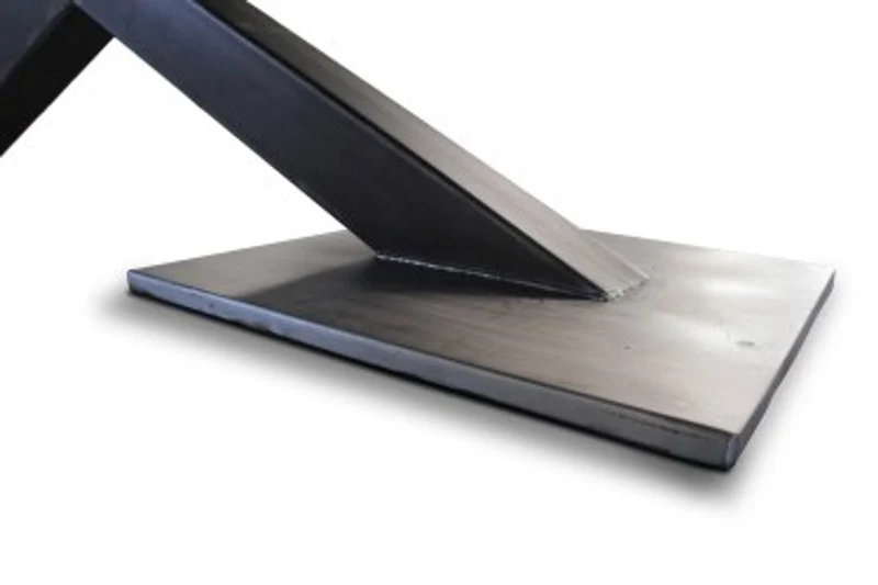 Casa Padrino Luxus Massivholz Esstisch mit Metallgestell - Eiche - 200 cm x 100 cm x H78 cm - Schwere Ausführung
