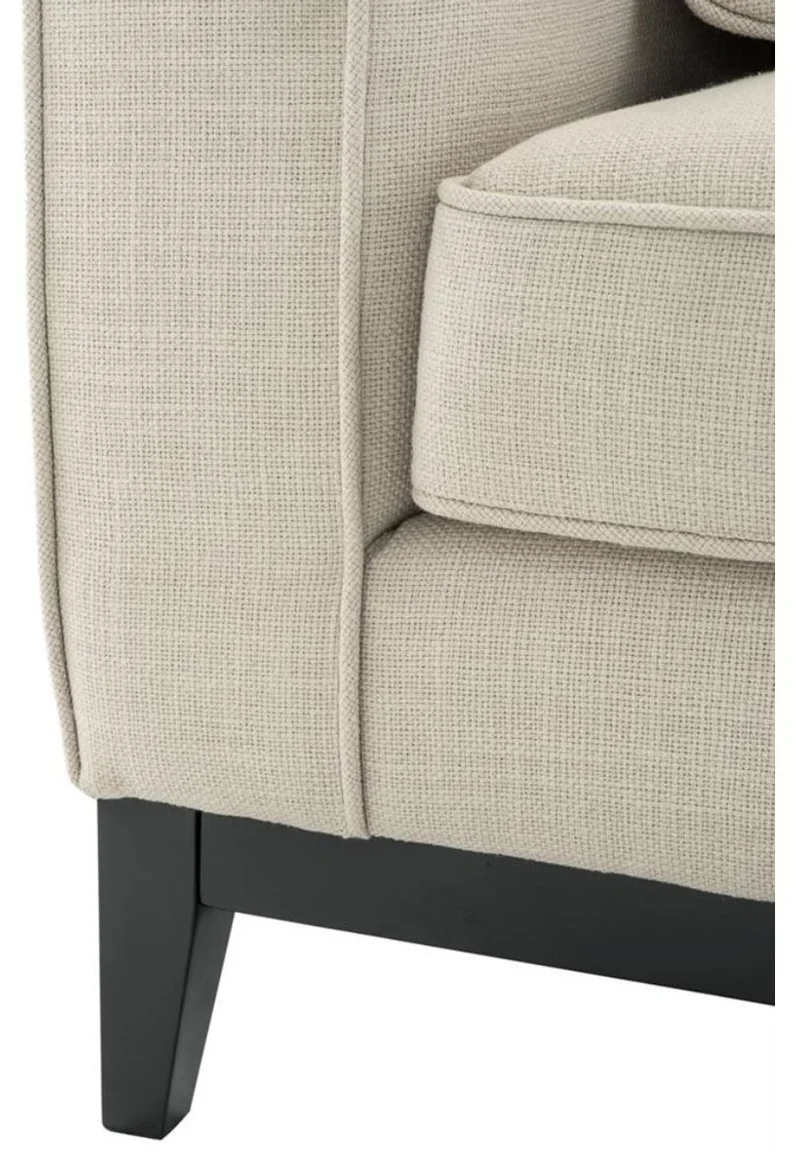 Casa Padrino Wohnzimmer Sofa Naturfarbig 248 x 127 x H. 94 cm - Luxus Wohnzimmermöbel