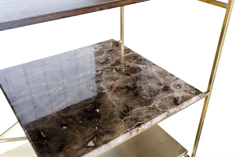 Casa Padrino Luxus Wohnzimmerschrank Gold 110 x 45 x H. 100,5 cm - Designer Regalschrank