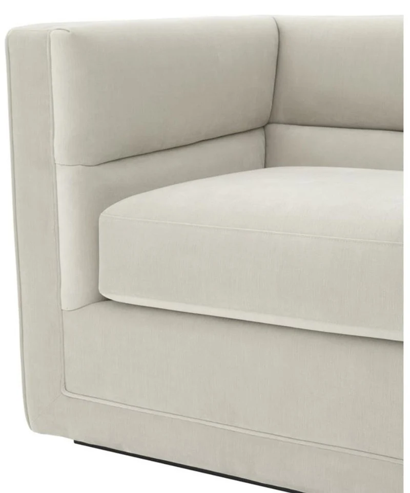 Casa Padrino Luxus 3er Sofa Hellgrau 231 x 86 x H. 73,5 cm - Luxus Wohnzimmer Sofa