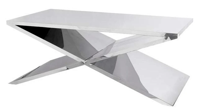 Casa Padrino Luxus Edelstahl Couchtisch 120 x 70 x H. 46 cm - Designer Wohnzimmertisch