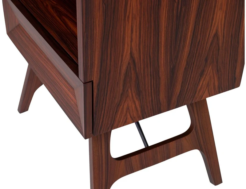 Casa Padrino Luxus Rosenholz Nachttisch mit Schublade Braun 50 x 40 x H. 70 cm - Schlafzimmermöbel