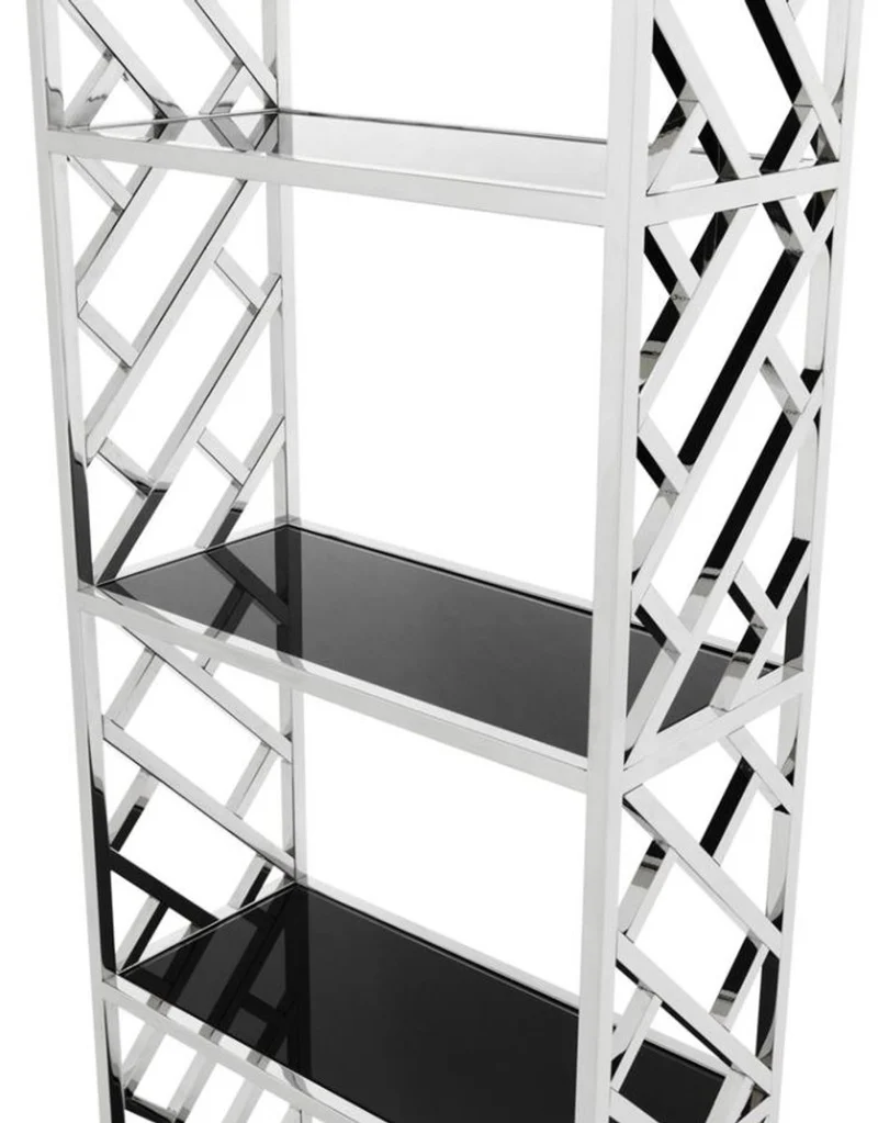 Casa Padrino Designer Regalschrank Silber 65 x 32 x H. 230 cm - Luxus Qualität