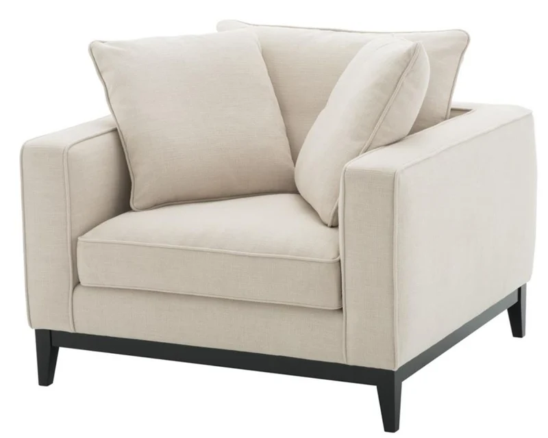 Casa Padrino Luxus Wohnzimmer Sessel Naturfarbig 116 x 106 x H. 94 cm - Luxus Möbel