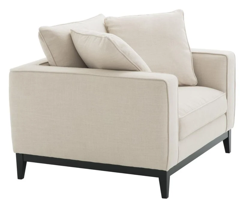 Casa Padrino Luxus Wohnzimmer Sessel Naturfarbig 116 x 106 x H. 94 cm - Luxus Möbel
