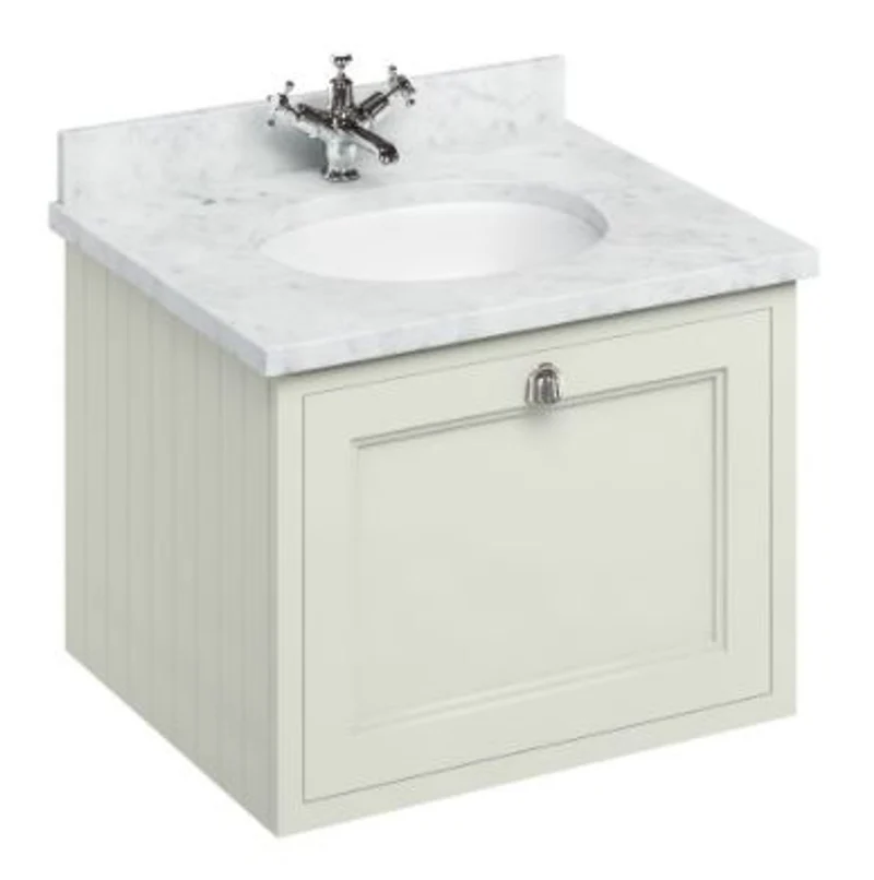 Casa Padrino Luxus Hänge-Waschschrank / Waschtisch mit Marmorplatte und Schublade - Luxus Kollektion