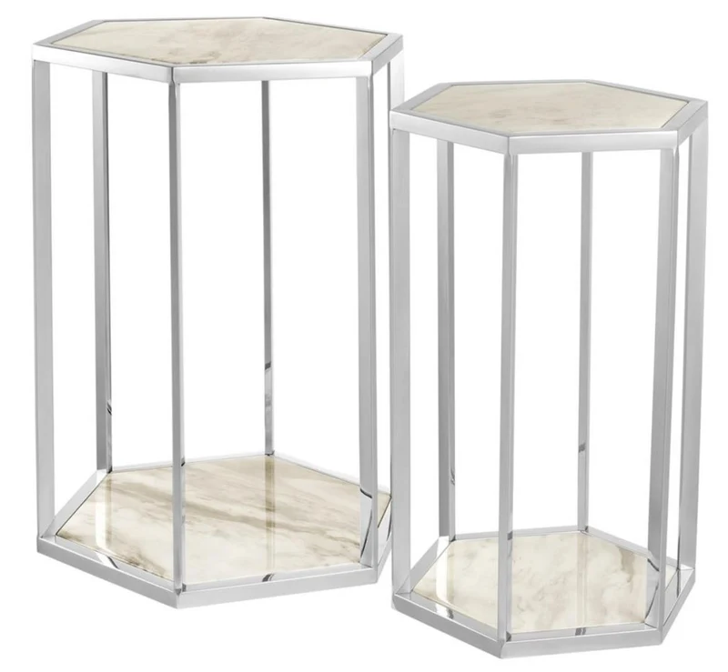 Casa Padrino Luxus Beistelltisch 2er Set - Designer Möbel