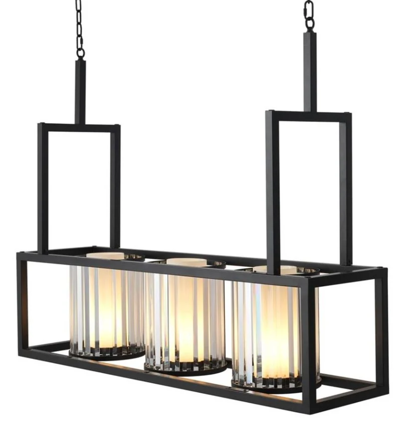 Casa Padrino Luxus Kronleuchter Schwarz 120 x 32 x H. 98 cm - Hotel Restaurant Möbel