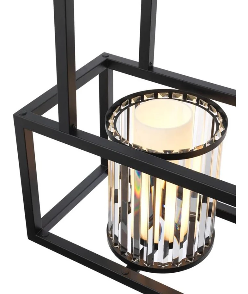 Casa Padrino Luxus Kronleuchter Schwarz 120 x 32 x H. 98 cm - Hotel Restaurant Möbel