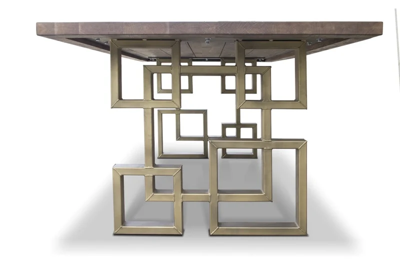 Casa Padrino Esstisch im industriellen Design - Eiche - 200 x 100 x H. 78 cm - Luxus Esszimmermöbel
