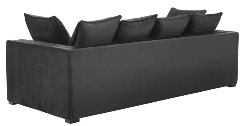 Casa Padrino Luxus Designer 3er Sofa Schwarz - Luxus Hotel Möbel