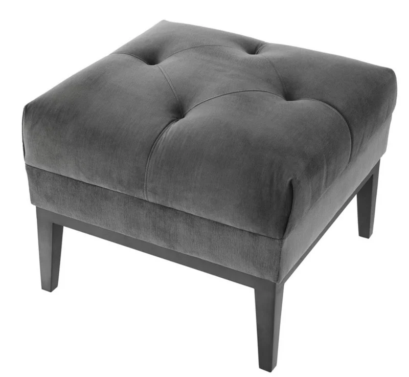 Casa Padrino Luxus Hocker Dunkelgrau 54 x 54 x H. 44 cm - Wohnzimmermöbel