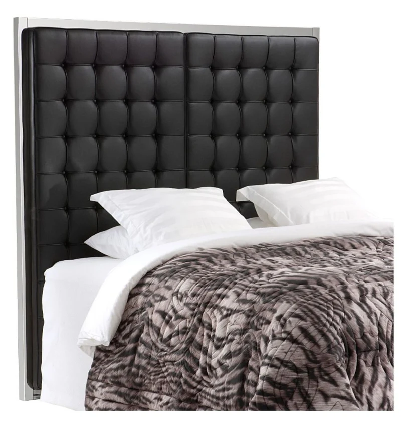 Casa Padrino Luxus Hotel Bett-Kopfteil Schwarz 180 x H. 180 cm - Designer Schlafzimmermöbel