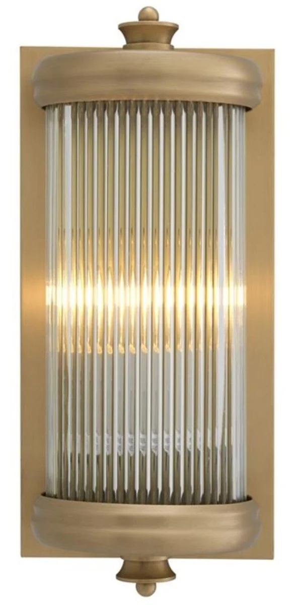 Casa Padrino Luxus Wohnzimmer Wandlampe Messing 13 x 11 x H. 29 cm - Hotel Möbel