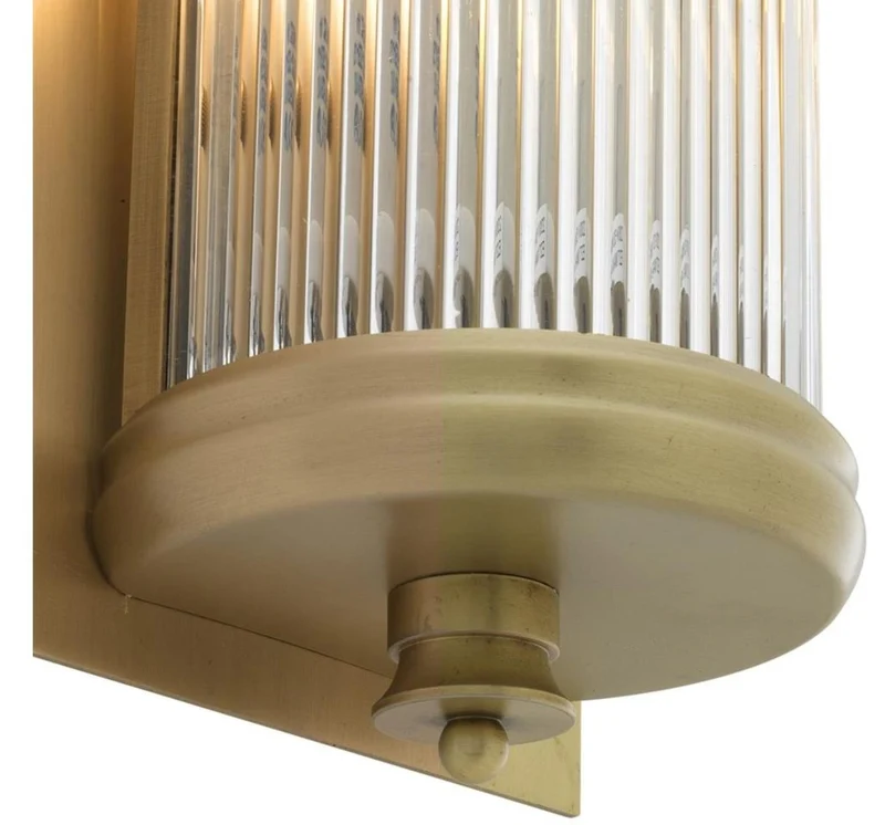 Casa Padrino Luxus Wohnzimmer Wandlampe Messing 13 x 11 x H. 29 cm - Hotel Möbel