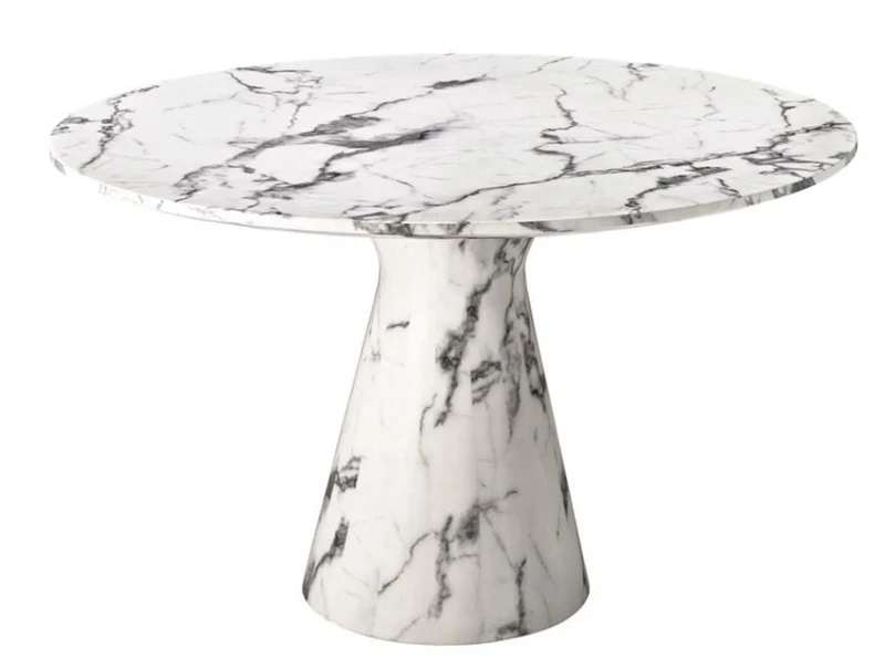 Casa Padrino Designer Esstisch Weiß 119,5 x H. 75 cm - Luxus Edition