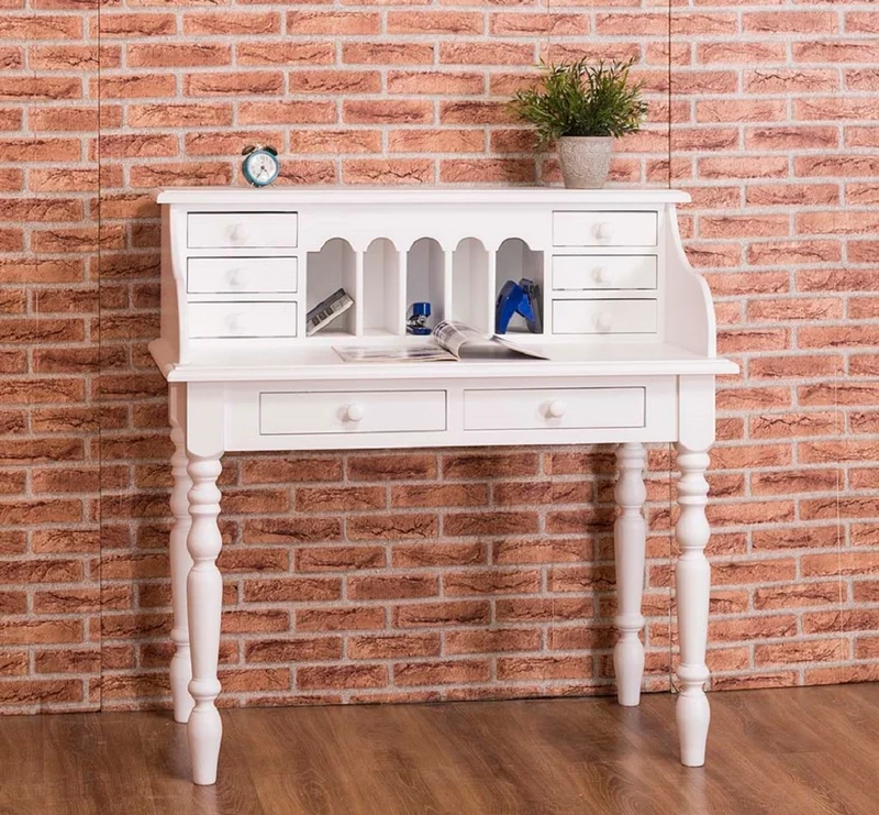 Casa Padrino Landhausstil Schreibtisch Weiß 109 x 60 x H. 110 cm - Büromöbel