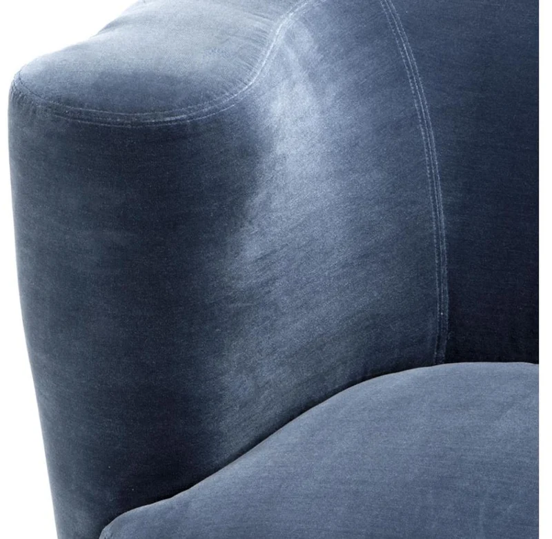Casa Padrino Designer Sessel Blau 91 x 85 x H. 74 cm - Luxus Kollektion