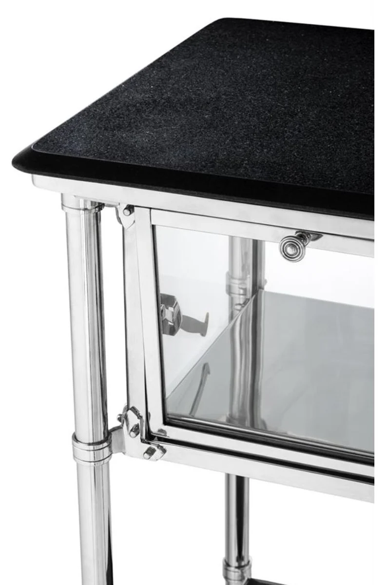 Casa Padrino Luxus Beistelltisch auf Rollen 39 x 39 x H. 80 cm - Hotel Accessoires