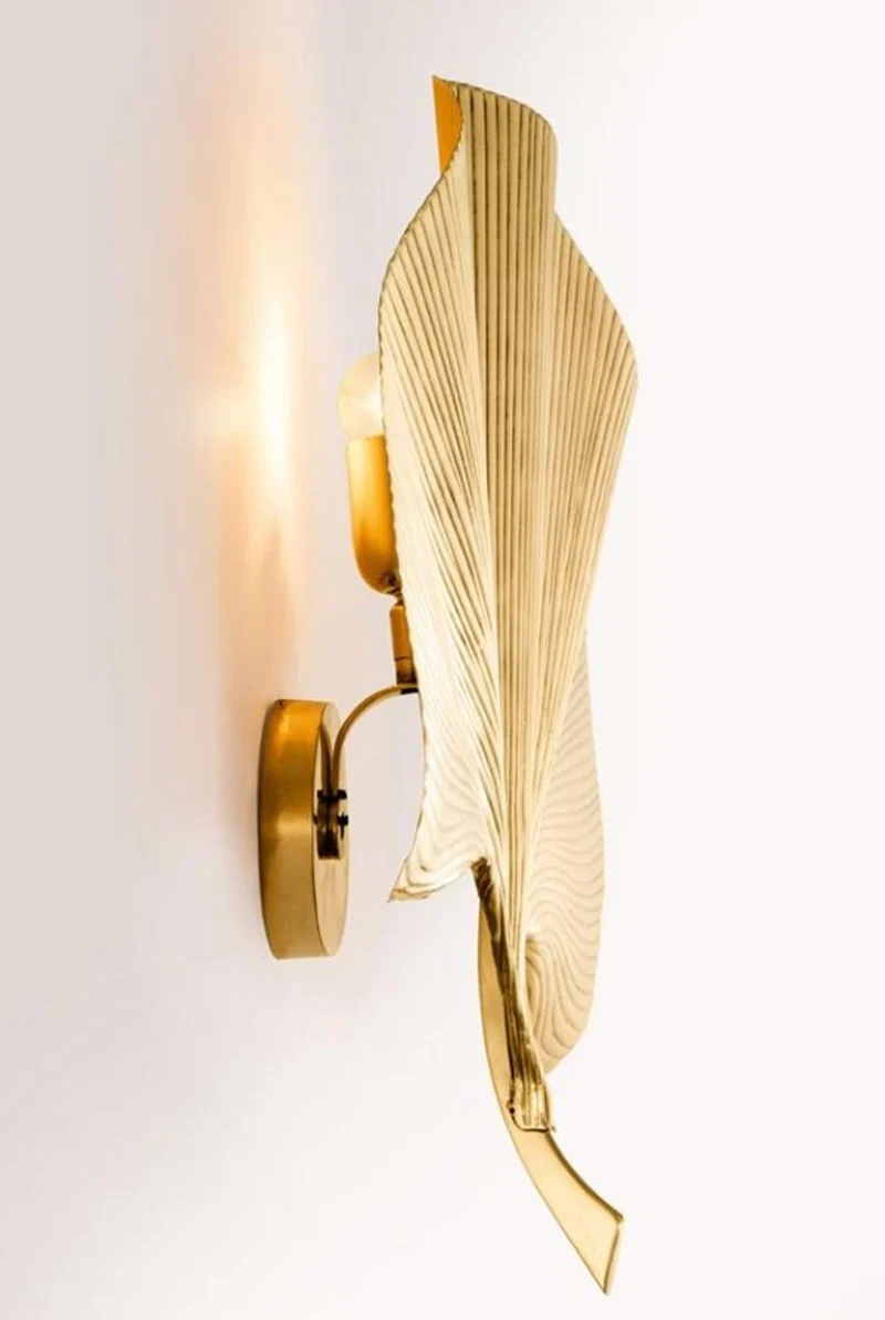 Casa Padrino Designer Wandleuchte Gold 67 x 11 x H. 48 cm - Luxus Wandlampe