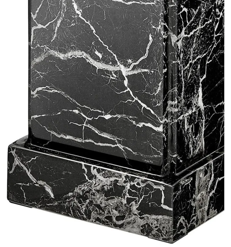 Casa Padrino Kunstmarmor Säule Schwarz 39 x 39 x H. 122 cm - Luxus Beistelltisch