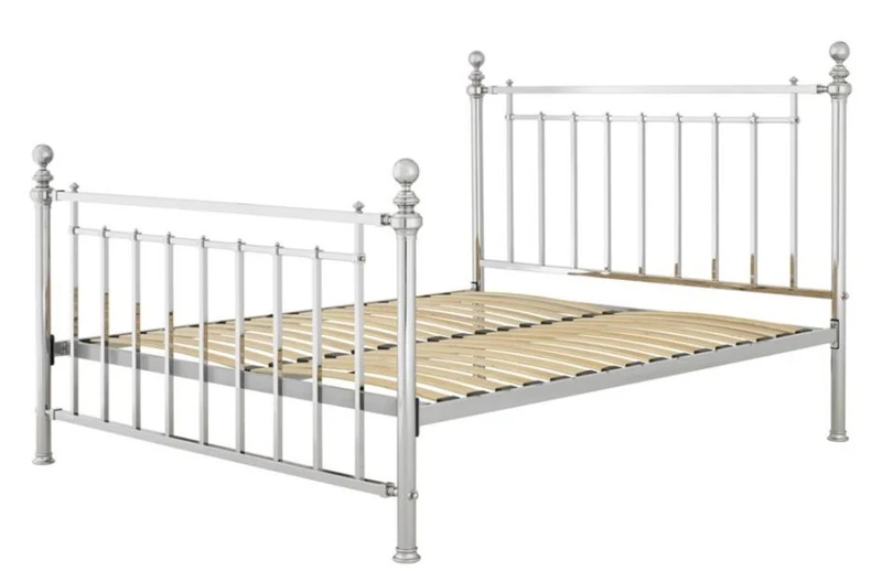 Casa Padrino Luxus Bett Silber 186,5 x 225 x H. 145 cm - Designer Möbel