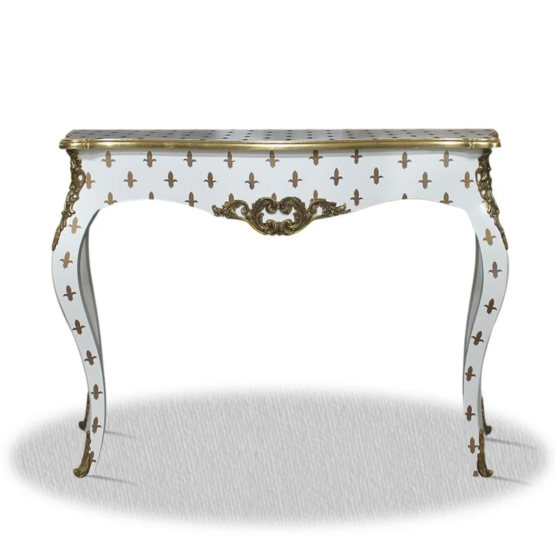 Casa Padrino Barock Konsole im Antik Stil in Weiß und Gold 100 x 40 x H. 85 cm - Luxuriöser Konsolentisch