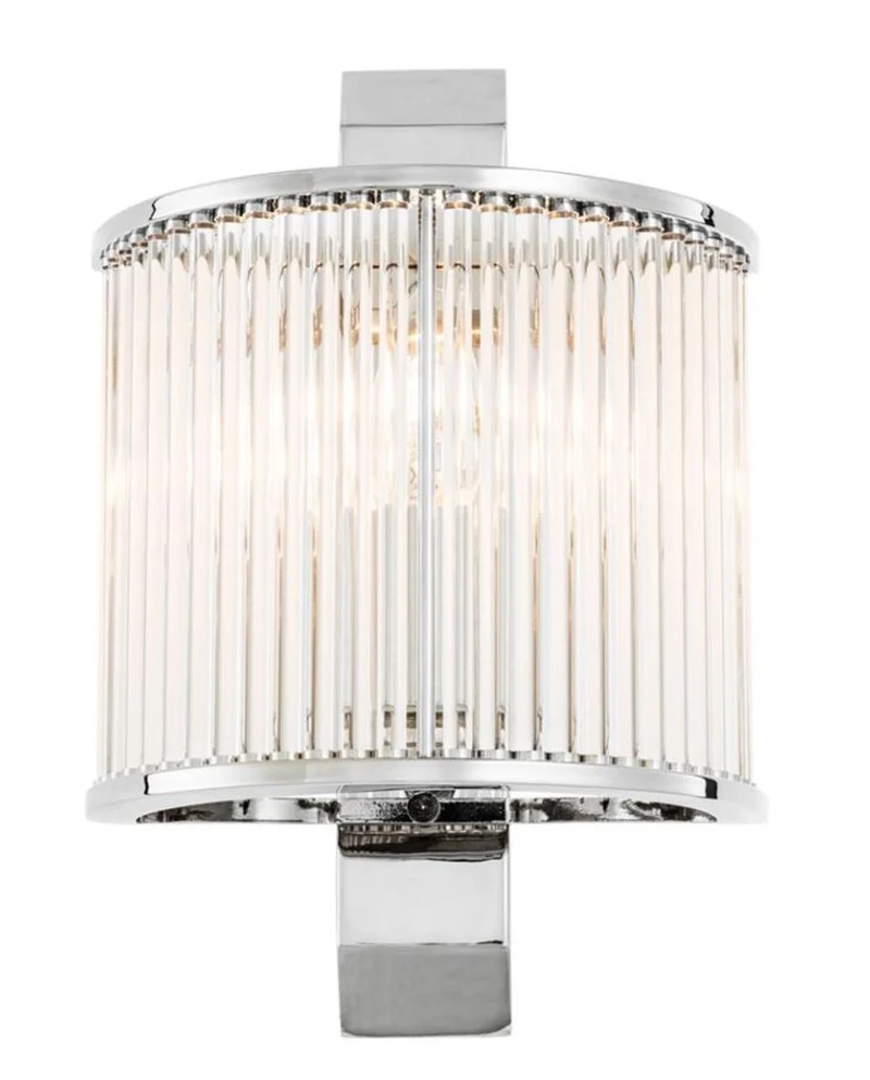 Casa Padrino Luxus Wandleuchte Silber 20,5 x 12 x H. 30 cm - Designer Wandlampe