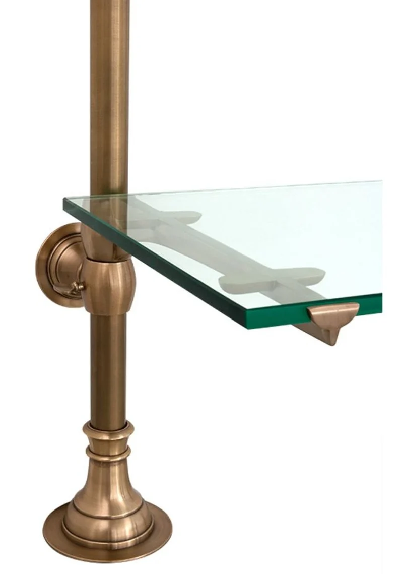 Casa Padrino Designer Doppel-Wandregal Antik Messing 220 x 41 x H. 240 cm - Luxus Wohnzimmer Möbel