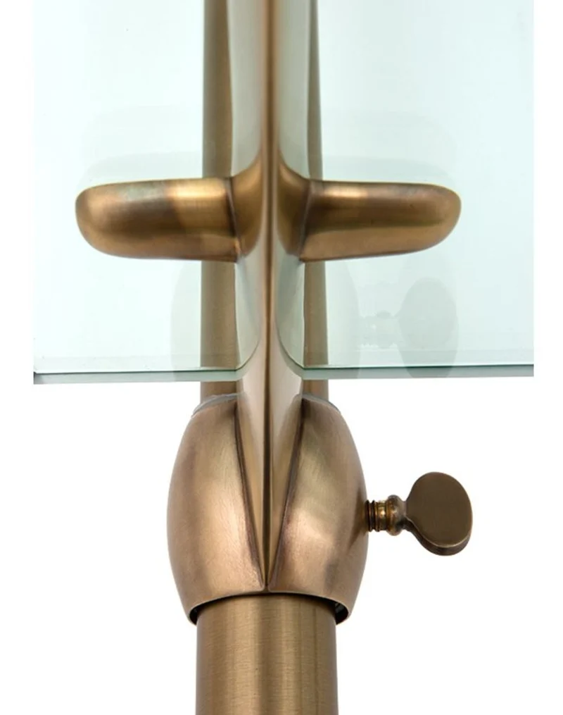 Casa Padrino Designer Doppel-Wandregal Antik Messing 220 x 41 x H. 240 cm - Luxus Wohnzimmer Möbel