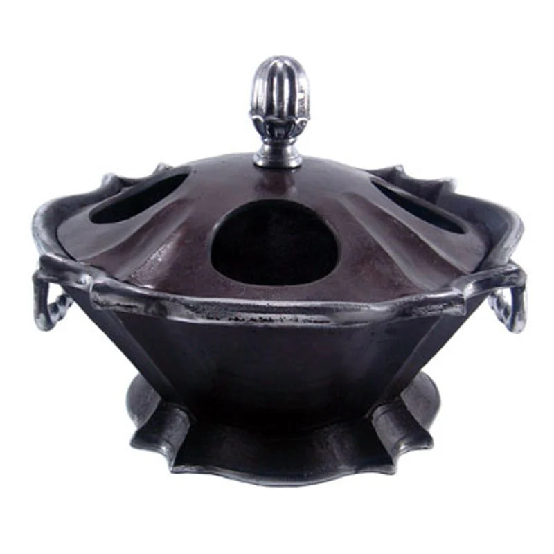 Casa Padrino Barock Weinkühler für 4 Flaschen Aluminium / Antik Silber H 20 cm, Durchmesser 44 cm - Weinhalter Hotel Dekoration