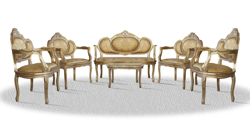 Casa Padrino Barock Salon Set Vintage Gold - Luxus Edition
