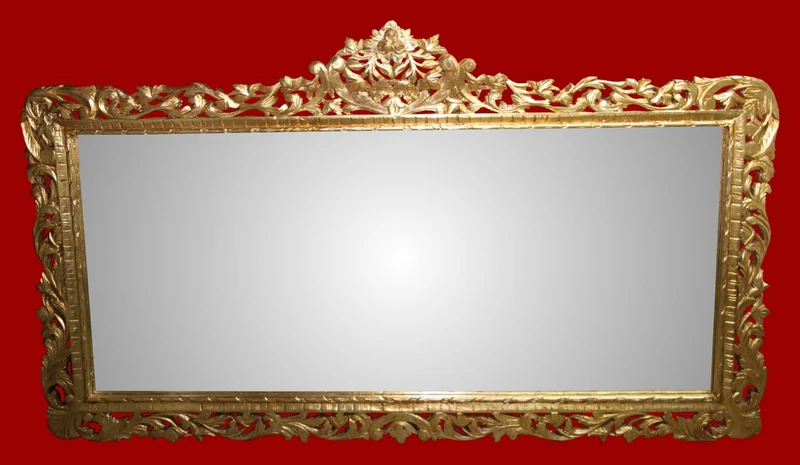 Casa Padrino Barock Luxus Wandspiegel Gold 207 x H. 120 cm - Barock Spiegel - Limited Edition