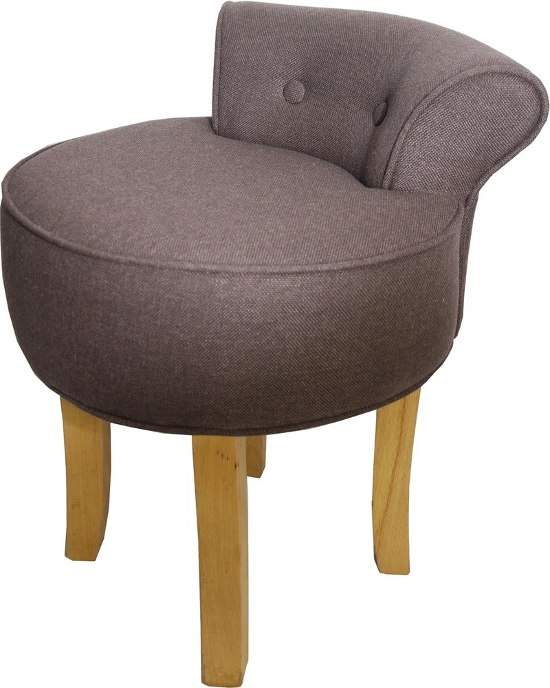 Casa Padrino Designer Hocker Boston Mittelbraun - Barock Schminktisch Stuhl
