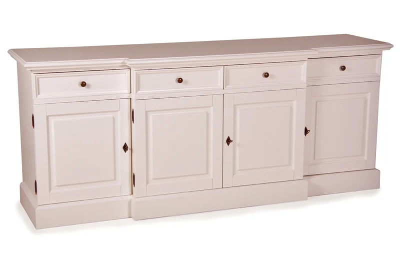 Casa Padrino Shabby Chic Landhaus Stil Kommode Weiß B 217 cm - H 90 cm Möbel Diele Esszimmer Schrank