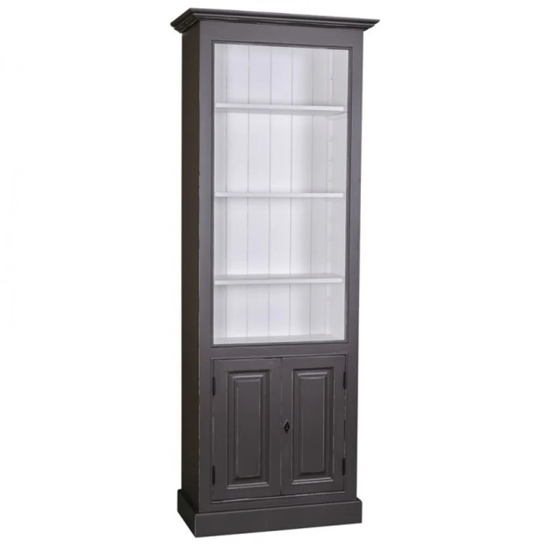 Casa Padrino Landhaus Bücherschrank B 78 x H 210 cm Bücherregal Regal Schrank - Art Deco Jugendstil Hotel Massivholz Möbel