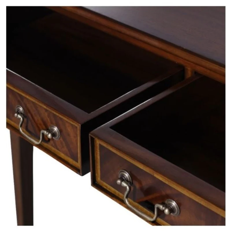 Casa Padrino Jugendstil Mahagoni Konsole Braun 102,5 x 36,3 x H. 78,6 cm - Luxus Jugendstil Konsolentisch mit 2 Schubladen