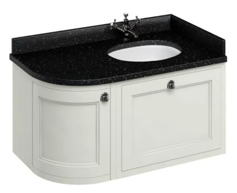 Casa Padrino Hänge-Waschschrank Jugendstil Waschtisch mit Granitplatte Schublade und Tür 98 x 55 x H. 59 cm