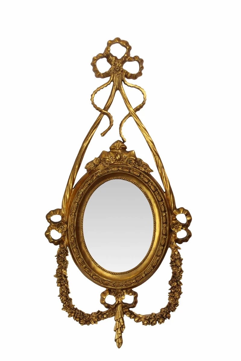 Casa Padrino Barock Wandspiegel im italienischen Stil Gold 59 x 125,5 cm - Prunkvoller Spiegel aus Holz und Polyresin