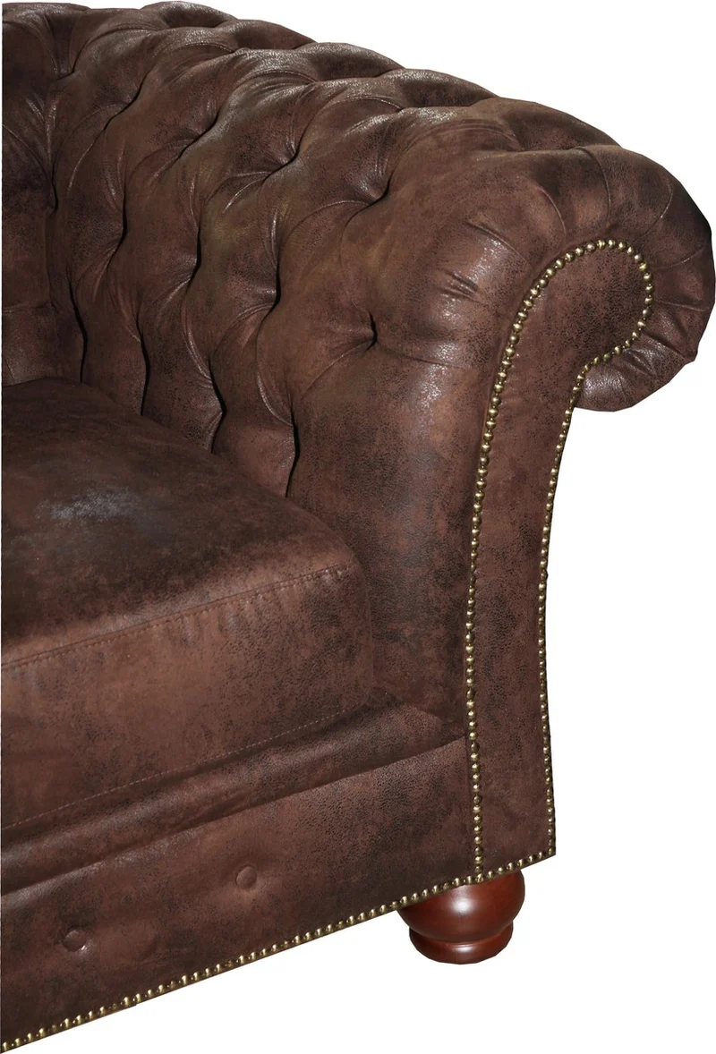 Casa Padrino Luxus Chesterfield Sofa Braun - Chesterfield Wohnzimmer Möbel