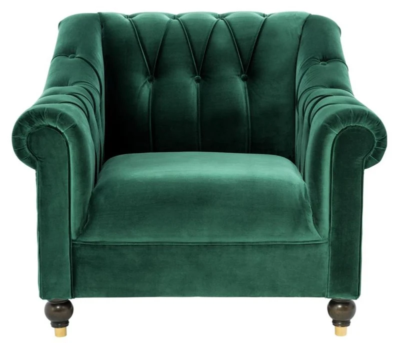 Casa Padrino Luxus Chesterfield Sessel Grün 99 x 90 x H. 81,5 cm - Limited Edition