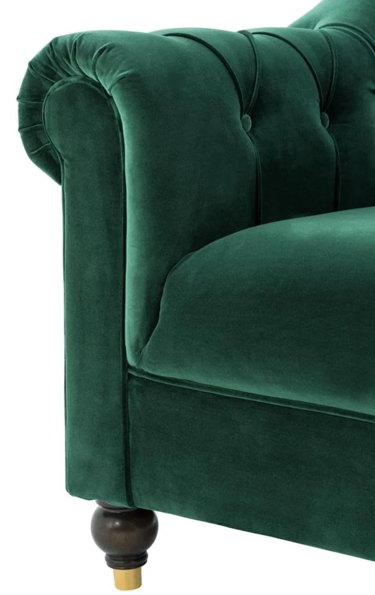 Casa Padrino Luxus Chesterfield Sessel Grün 99 x 90 x H. 81,5 cm - Limited Edition