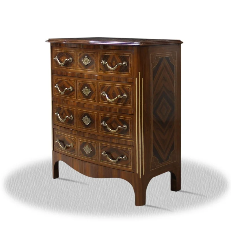 Casa Padrino Barock Kommode mit 4 Schubladen, braun / messing, 80 x 40 x H. 85 cm - Antik Stil Möbel