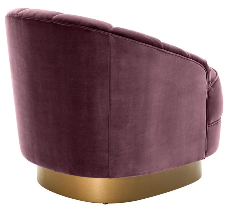 Casa Padrino Luxus Sessel Lila / Mattgold 77 x 80 x H. 78 cm - Hotel Möbel