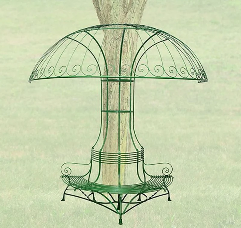 Casa Padrino Bank mit Halbsonnenblende Durchmesser 2,68 x H. 2,7m - Luxus Gartenmöbel