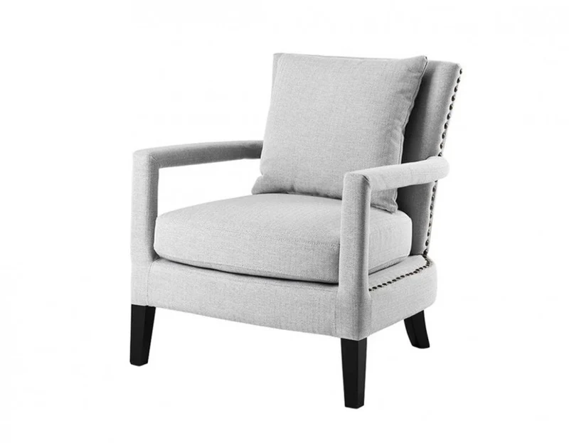 Casa Padrino Luxus Lounge Sessel im Barock Stil - Hellgrau / Schwarz - 70 x 70 x 81 cm