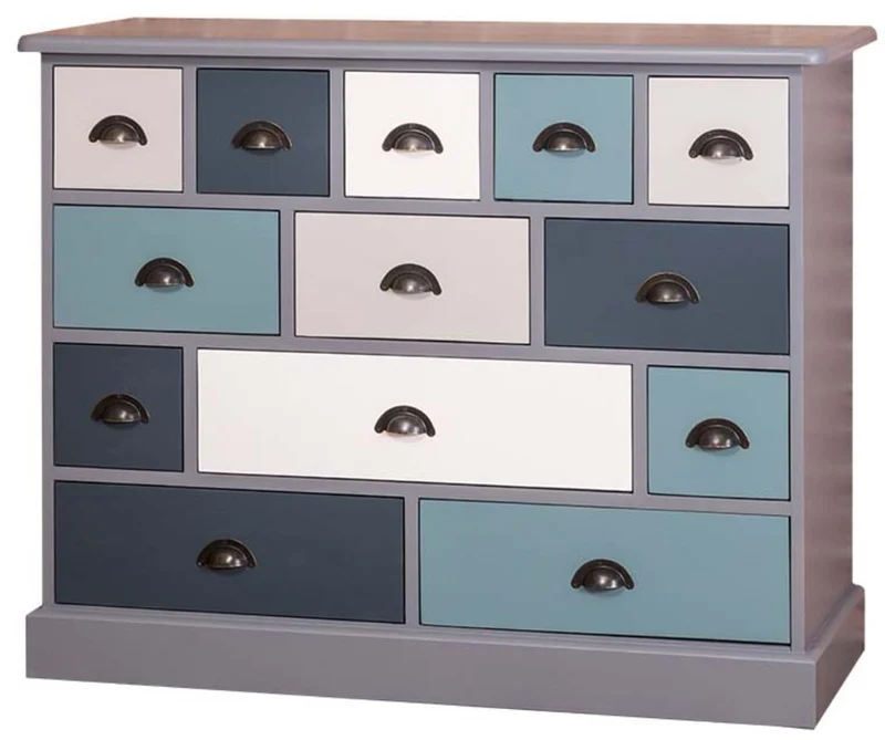 Casa Padrino Landhausstil Kommode mit 13 Schubladen - Büromöbel im Landhausstil