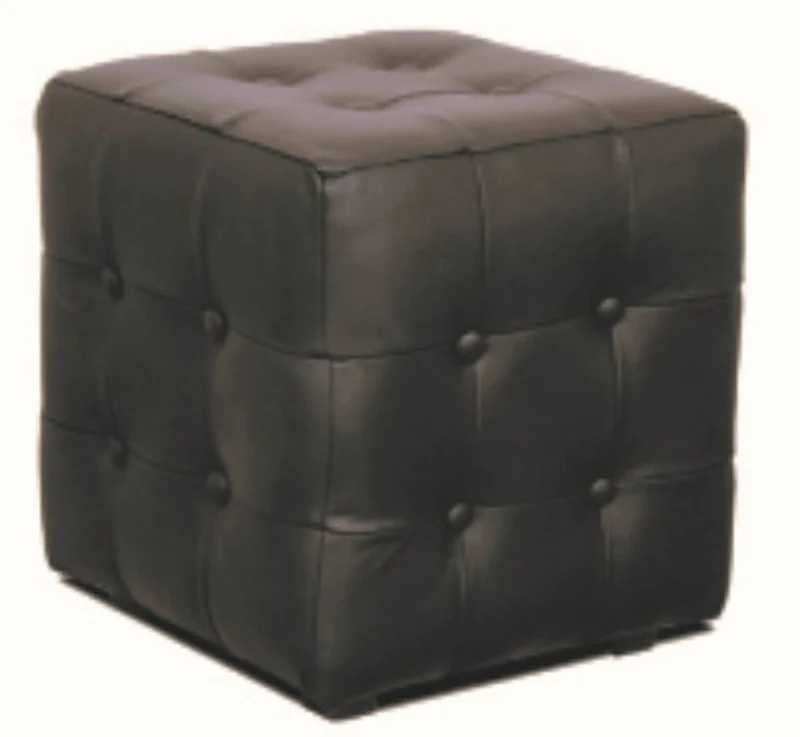 Casa Padrino Chesterfield Echtleder Hocker 40 x 40 x H. 42 cm - Luxus Möbel